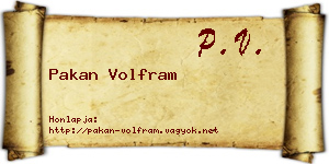 Pakan Volfram névjegykártya